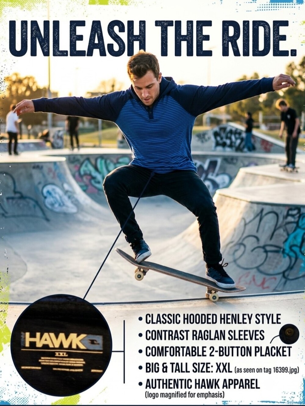 Tony Hawk Navy & Blue Striped Hooded Shirt